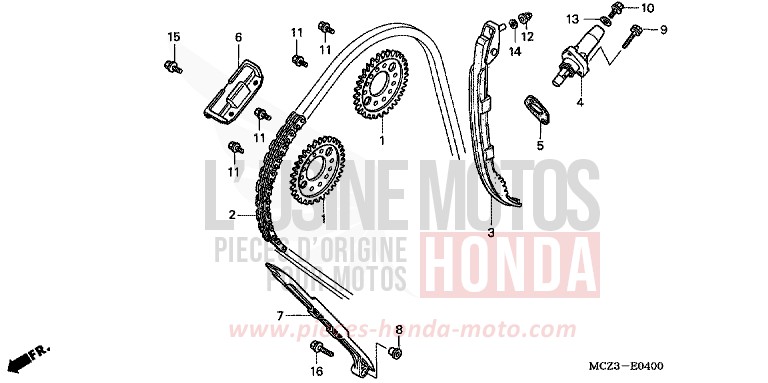 NOCKENWELLENKETTE/SPANNVORRICHTUNG von CB1300 Super Bold'or ABS SCHWARZ (NH1) von 2003
